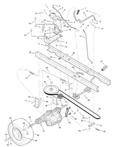 Motion Drive Diagram and Parts List for 385015X50C 2004 Briggs and Stratton Lawn Tractor